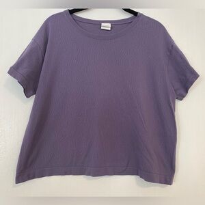 Athleta Women’s Purple Perforated Short Sleeve Active Top - Size Medium